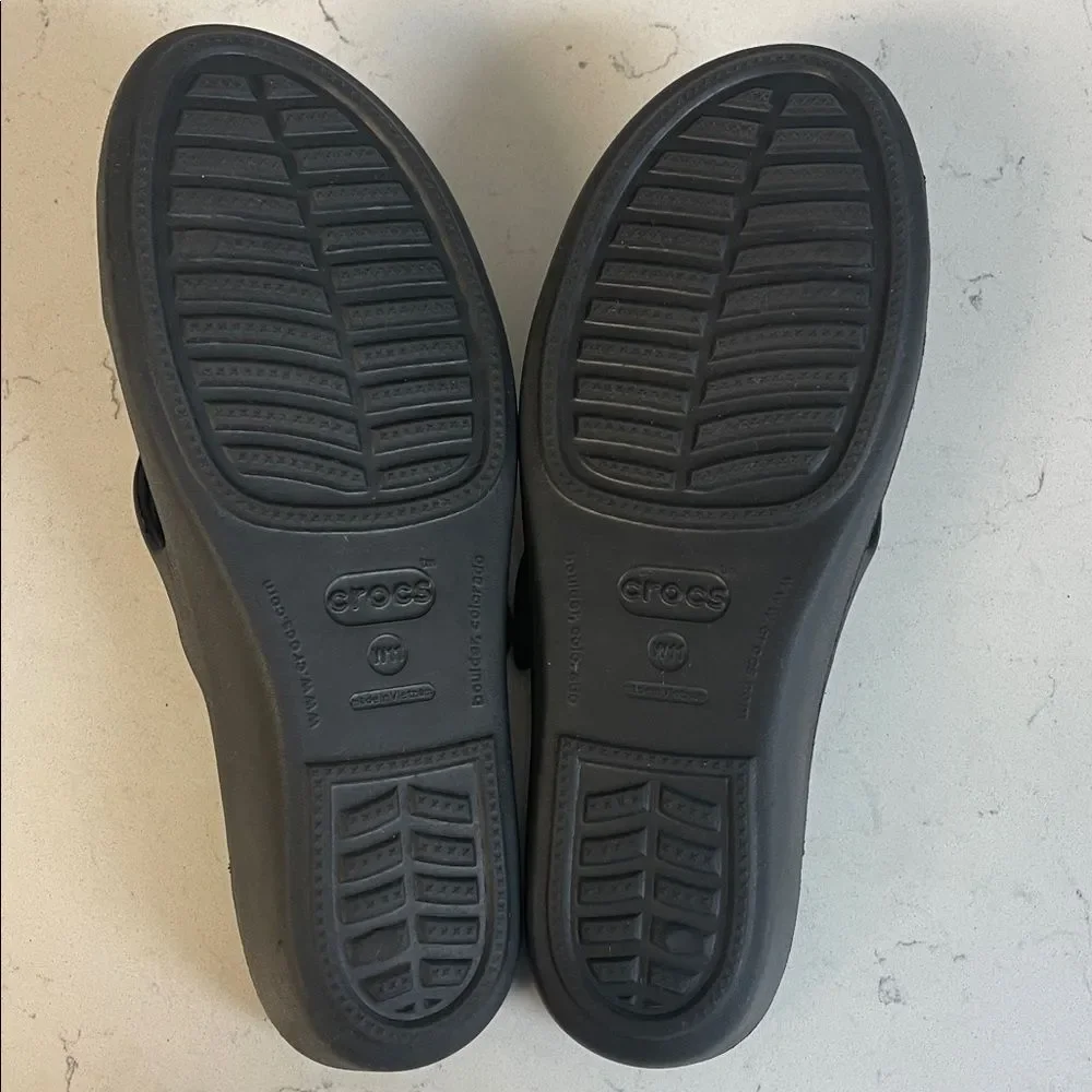 CROCS Patricia Wedge Sandals Black Size 11